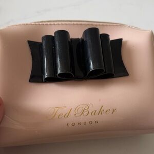 Ted Baker Pale Pink Cosmetic Pouch with Black Bow